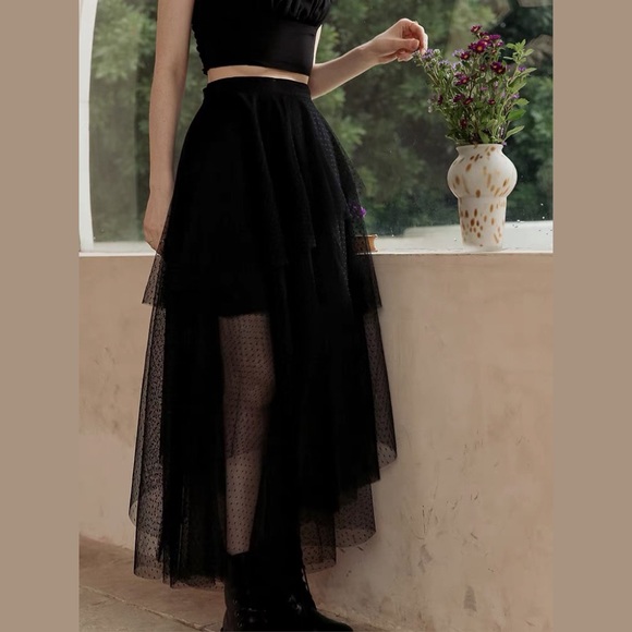 Mesh high waist maxi skirt - Picture 4 of 4